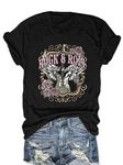 Vintage Texas T Shirt 1845 Womens Summer Funny Casual Map Graphic Tees Short Sleeve Tops, E-black, Small