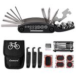 Oumers Multi-Function Bike Bicycle Cycling Mechanic Repair Kit/Bike Tool Equipment with 3pc Tire Lever 5pc Tyre Patches/Tire Rasp/Work Bag