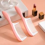 Wolpin Dressing Comb for Women & Men, Fine Tooth and Wide Tooth Hair Comb, Pink & White Styling Comb Set (Pack of 2)