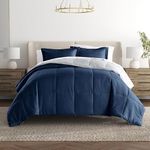 NIVGROW Down Alternative Reversible Ultra Soft Comforter - All Season Soft Quilted King Size Bed Comforter with Ultrasoft Microfiber - Winter Summer Warm Fluffy 274 * 239 (CMS) (Blue)