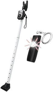 SecurityMan Door Security Bar with 120dB Alarm & Personal Safety Keychain Alarm (Black) – Adjustable Door Jammer Stick & 130dB SOS Siren for Home and Personal Safety