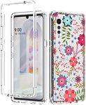 sidande Case for LG Velvet Case (2020), for LG Velvet 5G Case for Girls, Full Body Shockproof Clear Floral Soft Flexible TPU Slim Phone Protective Armor Cover for LG Velvet (Floral Prints)