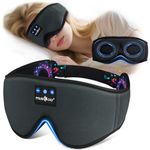 MUSICOZY Sleep mask Headphones,100% Blackout 3D Zero Eye Pressure Bluetooth Sleep mask Breathable Eye mask with Bluetooth Headphones Sleep Headphone for Side Sleepers,with 14H Playtime&Bluetooth 5.4