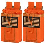 IronSeals 2 Pack Tactical Molle Adjustable Interphone Storage Bag Outdoor Sports Radio Pouch for Two Ways Walkie-Talkie (Orange)