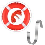 23" Life Ring, Boat Safety Throw Rings,Life Buoy Ring with Reflective Tape & Grab Lines,Orange Life Preserver Ring Life Saving Ring,Include Water Floating Life Saving Rope and S-Hook Holder