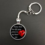 Personalised PET Name You Left Paw Prints in My Heart Pendant On A Snake Keyring Pet Memorial Gift N943