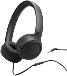 JBL Tune 530, kabelgebundene On-Ear-Kopfhörer mit Mikrofon, JBL Pure Bass Sound, EQ-Presets, faltbares Design und kabelsalatfreies Kabel, Schwarz
