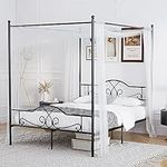 Weehom Metal Canopy Bed Frame Full 