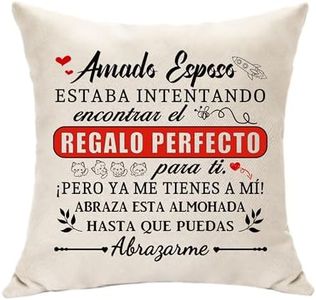 Hasodeo Regalos Esposo Fiesta de Nacimiento Decoracion Marido Regalos de San Valentin para Hombres Funda de Cojin Original Regalo para Marido Día del Padre Año Nuevo Regalo (Amado Esposo)