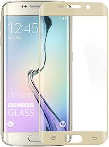 doupi FullCover Tempered Glass Screen Protector for Samsung Galaxy S6 Edge Plus, Preimium 9H Tempered Glass HD Screen Protector, Anti-Scratch Glass Screen Protector, Gold