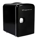 Frigidaire Mini Portable Compact Fridge Cooler,4 Liter Capacity Chills Six 12 oz Cans,100% Freon-Free & Eco Friendly,Includes Plugs for Home Outlet 12V Car Charger – Black,EFMIS149_AMZ-BLACK,Standard