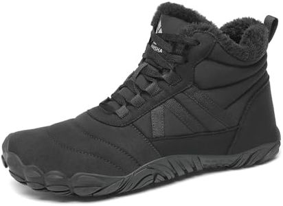 Mishansha Barefoot Botas Hombre Invierno Botines Mujer Invierno Botas de Nieve Cálido Zapatos Nieve Barefoot Zapatillas Antideslizante Botas de Trekking Negro EU Gr.46