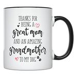 YouNique Designs Dog Grandma Mug, 11 Ounces, Unique Mothers Day Coffee Mug from Daughter and Son, Best Mom Ever Mug, Mom Coffee Cup, Gifts for Mom, Mom Mugs for Women (Black Handle)