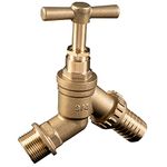 Outside Tap, Outside 3/4" BSP Garden Hose Brass Bib Tap, Outdoor Garden Hose Tap, Double Check Valve, Manufactured to BS1010, Tested to 10 Bar, for Watering Irrigation Hose End