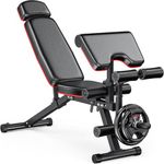 Fostoy Adjustable Weight Bench, 800lbs Workout Bench for Home Gym, Incline Decline Flat Exercise Bench Press for Full Body Strength Training with Extended Headrest and Leg Extension