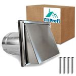 FilProfi - Wall Vent Cover. Exhaust Duct kit Outside The House. Kitchen,Fan,Dryer Deflector. (6 Inch)