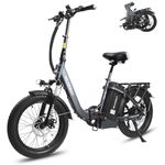 Wildeway Electric Bikes for Adults 32Ah Battery Velo Electrique 750w Step Thru Folding Ebike 20 inch Fat Tire Ebikes Electric Bicycle for Delivery 45KPH (Bike Only, Step-Thru 32AH Gray)