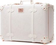 urecity Vintage and Cute Carry-on Overnight Case Non-wheeled Mini Leather Trunk Suitcase with Shoulder Strap