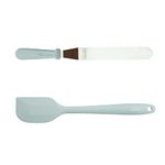 The Great British Bake Off Silicone Spatula & Pallette Knife Set, Kit for Icing and Cake Decorating, Offset Angle for Spreading Frosting, Official GBBO Logo, Soft Handles, Stainless Steel, Blue