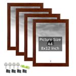 Art Street A4 Size Certificate, Document Photo frames Set of 4 For Home Decoration, Living Room, Office Decoration (Brown, Size: 8" x 12")