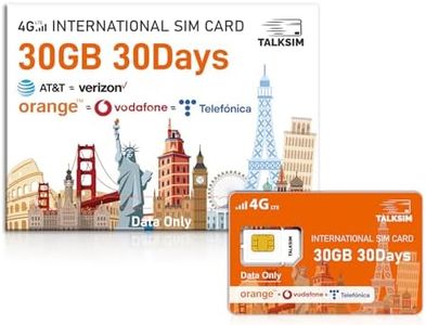 International Data SIM Card 30GB 30Days, 5G/4G LTE Coverage in USA and 49 Countries |UK, Europe, Asia, Oceania Prepaid Travel Data Only SIM for Portable WiFi Mobile Hotspot, Tablet, No Contract