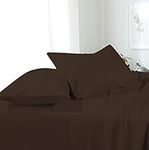 Attached Waterbed Sheets 100% Egyptian Cotton 600 Thread Count Attached Solid Waterbed Sheets California King Size 4 Piece, 18 Inch Deep Poceket Waterbed Sheet Set, Chocolate Solid Color