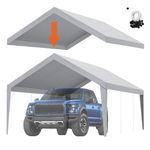 VEVOR Carport Replacement Canopy Cover 13 x 20 ft, Garage Top Tent Shelter Tarp Heavy-Duty Waterproof & UV Protected, Easy Installation with Ball Bungees,Grey (Only Top Cover, Frame Not Include)