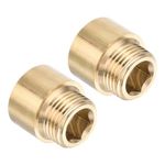 PATIKIL Shower Head Extension Arm, 2 Pack Brass G1/2 Male to Female Thread 26mm Length Pipe Fitting Shower Head Extender