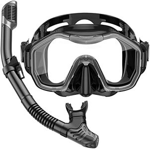 Kwambiri Snorkeling Gear for Adults, Dry-Top Snorkel Set, 180°Panoramic Wide View Diving Mask Breathing Freely Snorkel Mask for Snorkeling Scuba Diving Swimming Travel