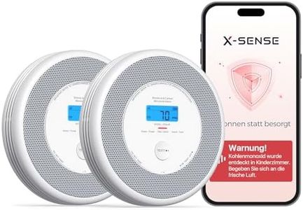 X-Sense Wi-Fi Combination Smoke and Carbon Monoxide Alarm with English Voice Alerts, Smart Smoke Alarm for Home with Replaceable Battery, XP0A-iR, 2-Pack