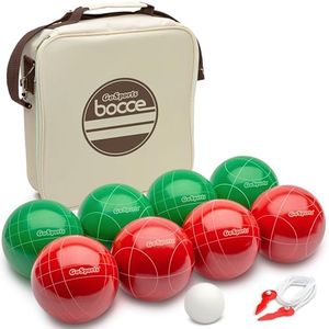 GoSports 100 mm Regulation Bocce Set with 8 Balls, Pallino, Case and Measuring Rope - Premium Official Size Set