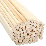 Belle Vous 100 Pack Natural Round Bamboo Dowel Rods - 30cm / 12 Inches - Extra Long Unfinished 7mm Wood Craft Sticks - Strong Dowels for Woodcraft, Art Projects, Decorations & DIY Crafts