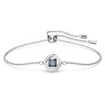 Swarovski Angelic bracelet, Square cut, Blue, Rhodium Finished