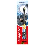 Colgate Kids Battery Batman Extra Soft Bristles Toothbrush, 3+ Years, with Sonic Vibrating Bristles to remove more plaque and Slim easy to hold handles