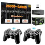 64G Wireless Retro Game Stick,Retro Game Console 4K with 25000+ Plug & Play Video Games,15 Emulator Consoles,4K HD Output for TV,Dual 2.4G Wireless Controllers