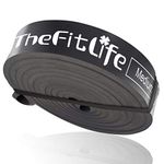 TheFitLife Resistance Pull Up Bands - Pull-Up Assist Exercise Bands, Long Workout Loop Bands for Body Stretching, Powerlifting, Fitness Training, Bonus Carrying Bag and Workout Guide (Black)