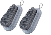 P-Plus Intgernational Scrub Brush, Quality Soft Laundry Clothes Shoes Scrubbing Brush, Easy to Grip Household Cleaning Brushes (Grey, Pack of 2)