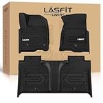 LASFIT Floor Mats Fit for 2019-2024 Chevy Silverado/GMC Sierra 1500 & 2020-2024 Chevrolet Silverado/GMC Sierra 2500 HD/3500HD Crew Cab, Front Bucket Seat and Rear Row with Factory Carpeted Storage