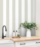 Guvana Brown and White Wallpaper Striped Peel and Stick Wallpaper Removable Contact Paper Self Adhesive Wallpaper 17.7"x118" Modern DIY Contact Paper Waterproof Wallpaper for Bedroom Cabinets Decor