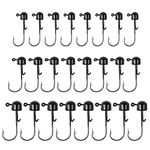 SAVITA 24 Pcs Mushroom Jig Heads, 1.6g/2g/3g Fishing Jig Head Hooks Set for Soft Lures, Iron Jig Ball Fishing Hook for Freshwater Saltwater Fishing Lovers (Black)