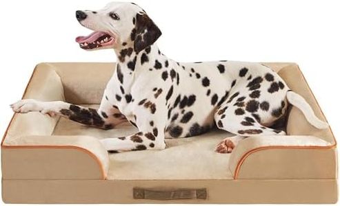 Codi Orthopedic Dog Beds with Memory Foam Layer for Large Dogs, Waterproof Dog Couch Bed with Removable Cover, Pet Bed Sofa Machine Washable, Beige
