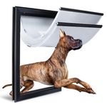 HANIML XL Dog Door for Exterior Doors, Heavy Duty Aluminum Doggy Door, Extreme Weather Doggie Door, Giant Dog Door for Large and Extra Large Dogs Up to 220 lbs, Dual Flap Insulated Dog Door, Lockable