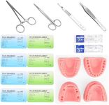 Medclimber New Generation Dental Suture pad Practice Kits Oral Suture Training Kits for Dental School Students or Dentist 4 Different Types Suture pad with DIY Module