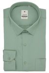 7-DAYS Formal Shirts for Men - 100% Pure Cotton, Light Green Colour, Premium Shartan Shirt - 40 L Size, Full Sleeve Satin Shirt - Plain Plane Solid, Regular Fit Office Shining Gents Shirt