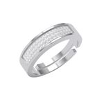 Clara Pure 925 Sterling Silver Izan Men Ring |Size Adjustable, Platinum Plated, Swiss Zirconia | Gift for Men & Boys