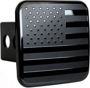 eVerHitch 2 Inch Trailer Hitch Cover Plug with Metal American Black Flag Fit for any 2" Hitch Receivers