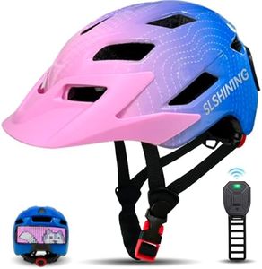 Kids Bike Helmet with LED Display & Remote Control, 63 Patterns, Adjustable Size, Detachable Visor, 11 Air Vents – Multi-Sport Helmet for Bicycle, Skateboard, Scooter for Girls, Boys Age 5-14