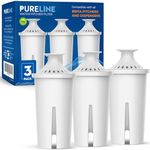 Pureline Replacement for Brita® Filter, Pitchers and Dispensers, Classic 35557, OB03, Mavea® 107007, Replacement for Brita® Pitchers Grand, Lake, Capri, Wave and More (3 Pack)