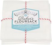 Now Designs Bakers Floursacks, Set of Three, Unbleached White, Set of Three