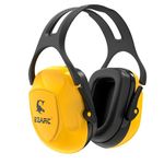 EZARC Noise Cancelling Ear Muffs, SNR 34dB Noise Reduction, Adjustable Ear Protection for Adults, Hearing Protection Earmuffs for Shooting Range Construction - Black & Yellow